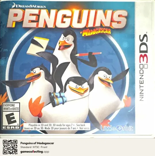 Penguins of Madagascar Nintendo 3DS, NTSC box front