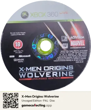 X-Men Origins: Wolverine Xbox 360, PAL disc