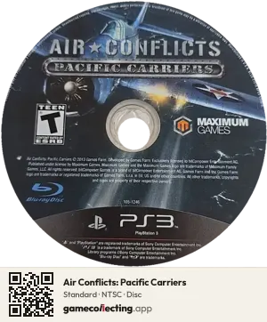 Air Conflicts: Pacific Carriers PlayStation 3, NTSC disc