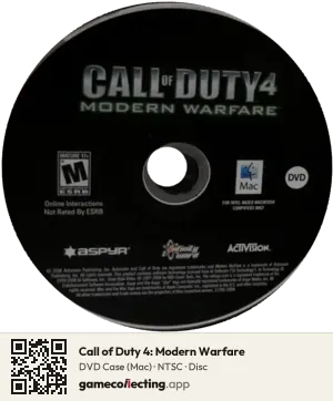Call of Duty 4: Modern Warfare Computer, NTSC disc