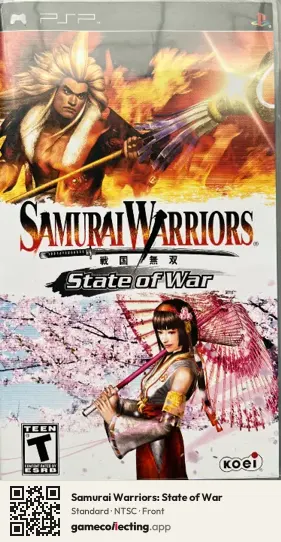 Samurai Warriors: State of War PlayStation Portable, NTSC box front