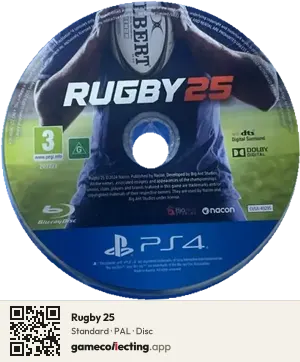 Rugby 25 PlayStation 4, PAL disc