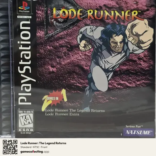 Lode Runner: The Legend Returns PlayStation, NTSC box front