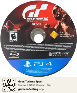 Gran Turismo Sport PlayStation 4, NTSC disc