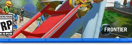 Planet Coaster: Console Edition, the ESRB box on its front