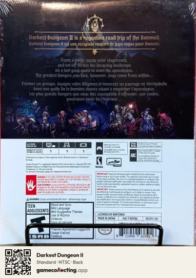 Darkest Dungeon II Nintendo Switch, NTSC box back