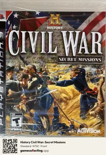 History Civil War: Secret Missions PlayStation 3, NTSC box front