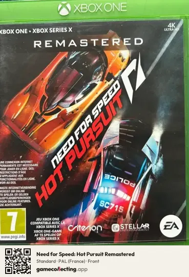 Need for Speed: Hot Pursuit Remastered Xbox One, France box front