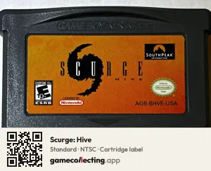 Scurge: Hive Game Boy Advance, NTSC cartridge label