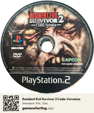 Resident Evil Survivor 2 Code: Veronica PlayStation 2, PAL disc