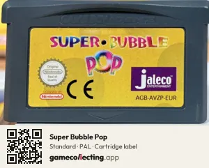 Super Bubble Pop Game Boy Advance, PAL cartridge label