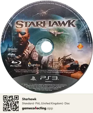 Starhawk PlayStation 3, PAL disc