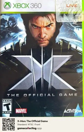X-Men: The Official Game Xbox 360, NTSC box front