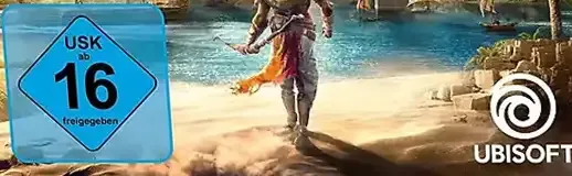 Assassin's Creed: Origins, the USK square on its front