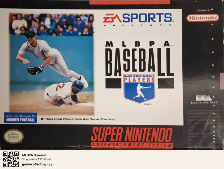 MLBPA Baseball Super Nintendo Entertainment System, NTSC box front