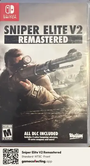 Sniper Elite V2 Remastered Nintendo Switch, NTSC box front