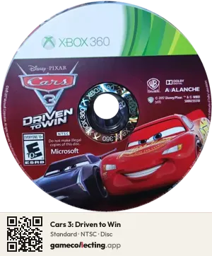 Cars 3: Driven to Win Xbox 360, NTSC disc