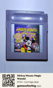 Mickey Mouse: Magic Wands! Game Boy, NTSC cartridge label