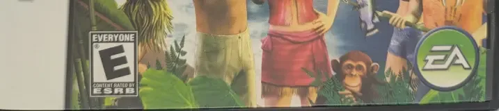 The Sims 2: Castaway, the ESRB box on its front