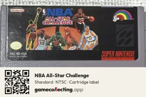 NBA All-Star Challenge Super Nintendo Entertainment System, NTSC cartridge label