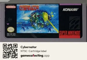 Cybernator Super Nintendo Entertainment System, NTSC cartridge label