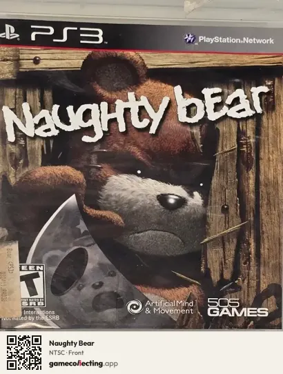 Naughty Bear PlayStation 3, NTSC box front