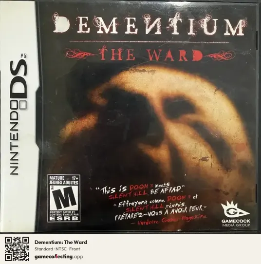 Dementium: The Ward Nintendo DS, NTSC box front