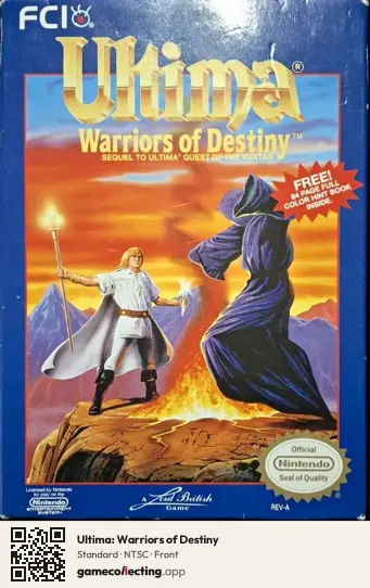 Ultima: Warriors of Destiny Nintendo Entertainment System, NTSC box front