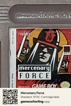 Mercenary Force Game Boy, NTSC cartridge label