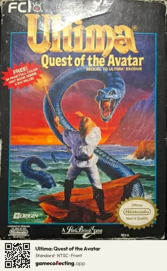 Ultima: Quest of the Avatar Nintendo Entertainment System, NTSC box front