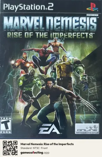 Marvel Nemesis: Rise of the Imperfects PlayStation 2, NTSC box front