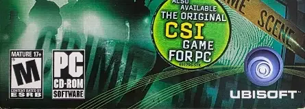 CSI: Crime Scene Investigation: Dark Motives, the ESRB box on its front
