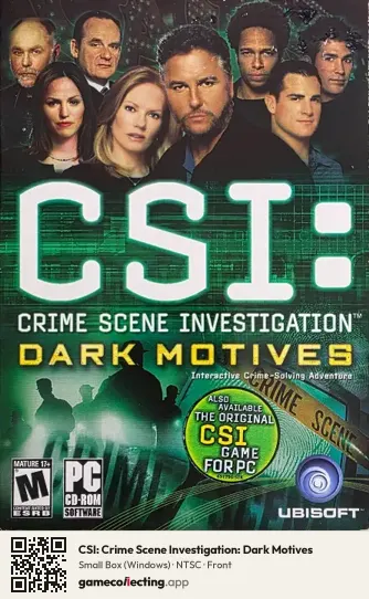 CSI: Crime Scene Investigation: Dark Motives Computer, NTSC box front