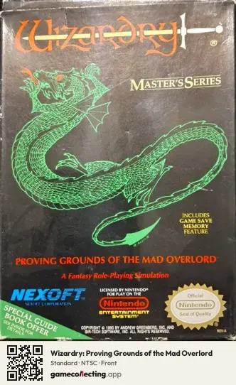 Wizardry: Proving Grounds of the Mad Overlord Nintendo Entertainment System, NTSC box front