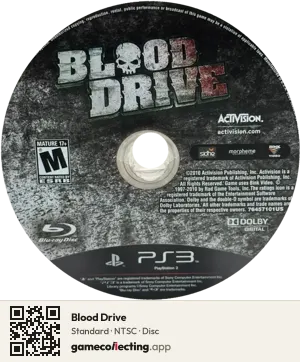 Blood Drive PlayStation 3, NTSC disc