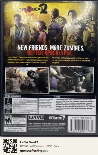 Left 4 Dead 2 Computer, NTSC box back