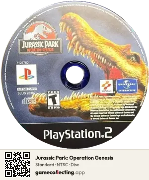 Jurassic Park: Operation Genesis PlayStation 2, NTSC disc