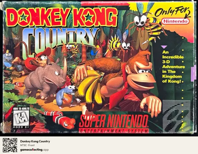 Donkey Kong Country Super Nintendo Entertainment System, NTSC box front