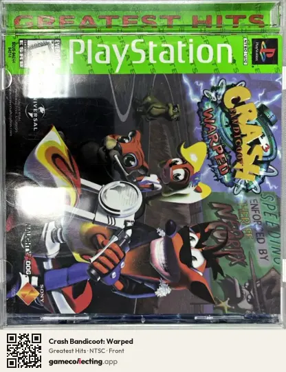 Crash Bandicoot: Warped PlayStation, NTSC box front
