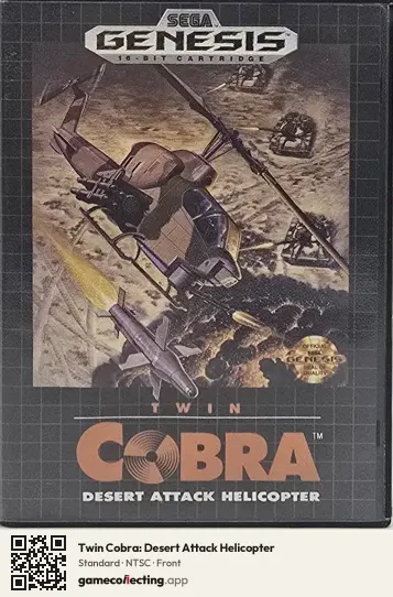 Twin Cobra: Desert Attack Helicopter Sega Mega Drive / Genesis, NTSC box front