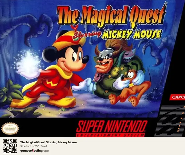 The Magical Quest Starring Mickey Mouse Super Nintendo Entertainment System, NTSC box front