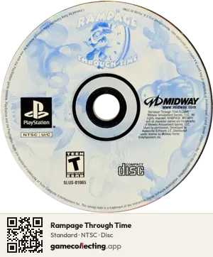 Rampage Through Time PlayStation, NTSC disc