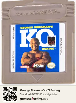 George Foreman's KO Boxing Game Boy, NTSC cartridge label