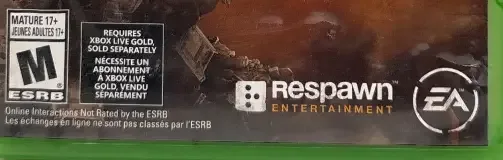 Titanfall, the ESRB box on its front