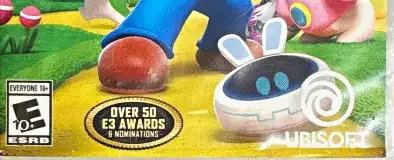 Mario + Rabbids Kingdom Battle, the ESRB box on its front