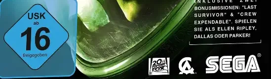 Alien: Isolation, the USK square on its front
