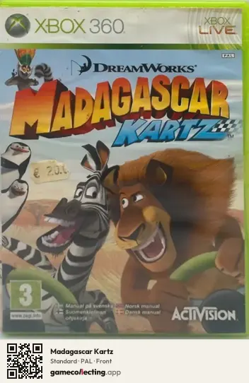 Madagascar Kartz Xbox 360, PAL box front