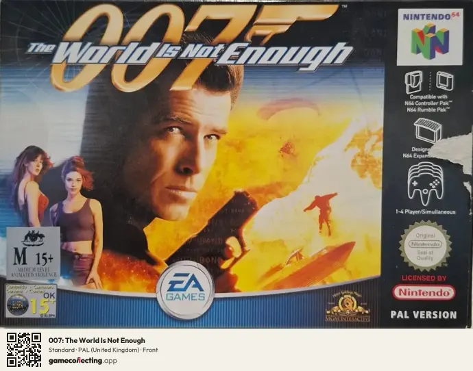 007: The World Is Not Enough Nintendo 64, United Kingdom box front