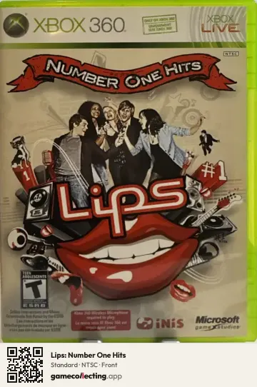 Lips: Number One Hits Xbox 360, NTSC box front