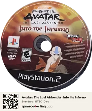 Avatar: The Last Airbender: Into the Inferno PlayStation 2, NTSC disc